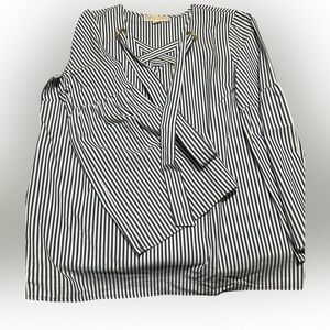 MICHAEL Michael Kors Navy Blue and White Striped Blouse